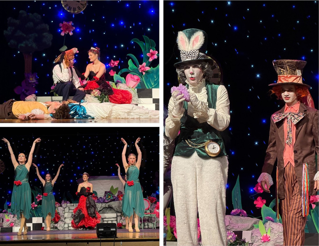 Students in costume performing a Midsummer Night's Dream.