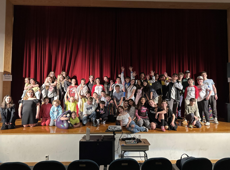 FSS students pose on stage for the annual Sawyers Got Talent show.