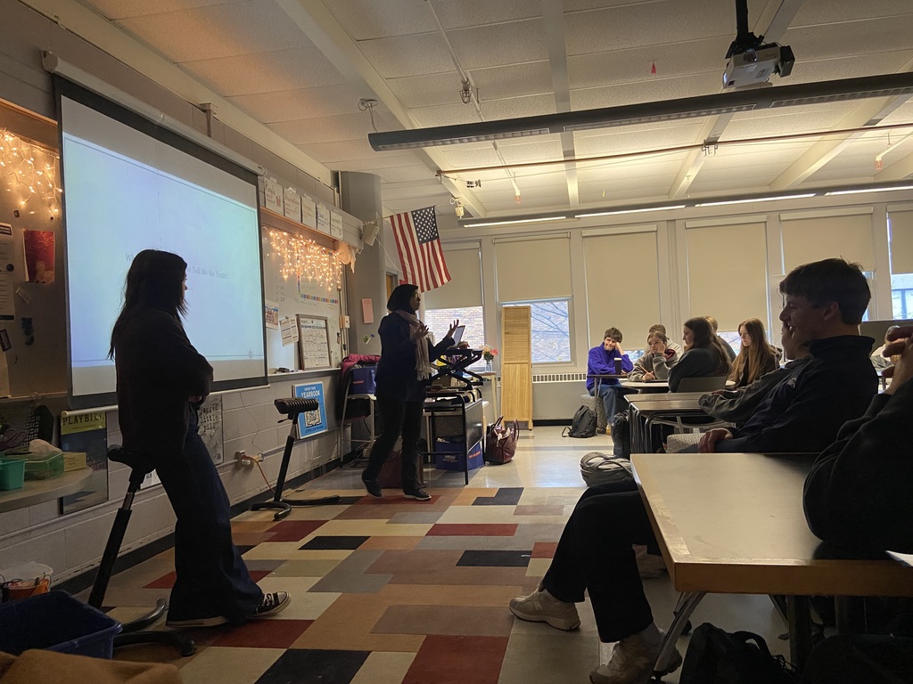 Broadcast/journalism students listen to guest speakers from Fitchburg State University.