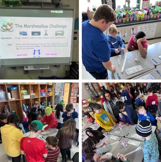 students taking part in a stem challenge