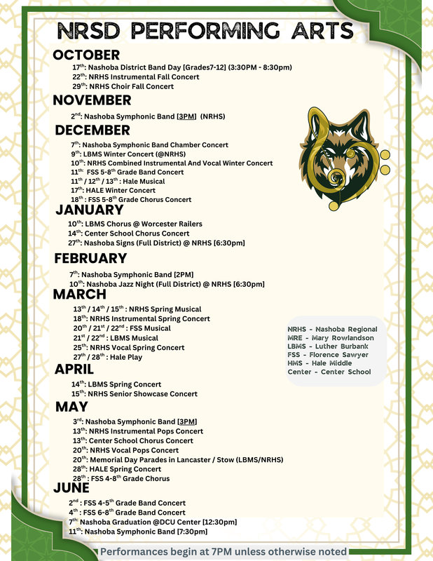Full performing arts calendar