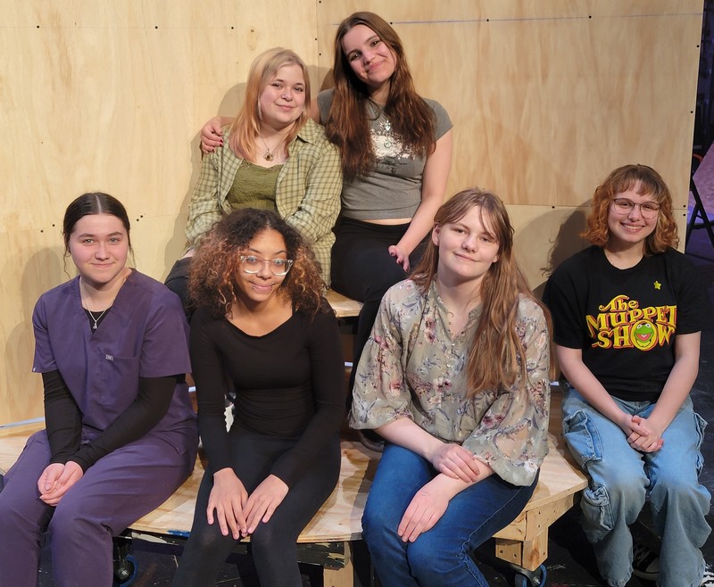 Nashoba Tech seniors participating in their final production include, front row, from left, Marguerite Galvin, Dè'Jonay Cedeño-McCall, Emma Ehring and Robin Gordon; and, back row, August Martinez and Lena Wilcox.