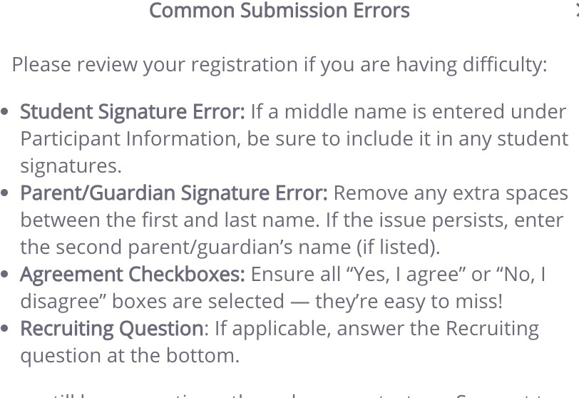 reg errors