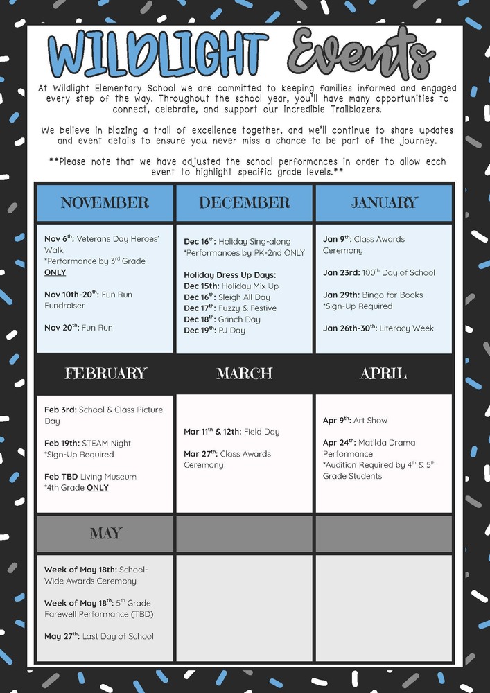 WES Year at a Glance