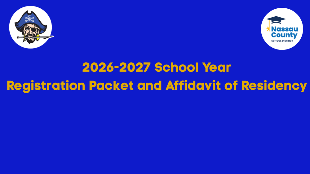 2026-2027 School Year Registration Packet and Affidavit of Residency with FBMS Pirate Logo and NCSD Logo