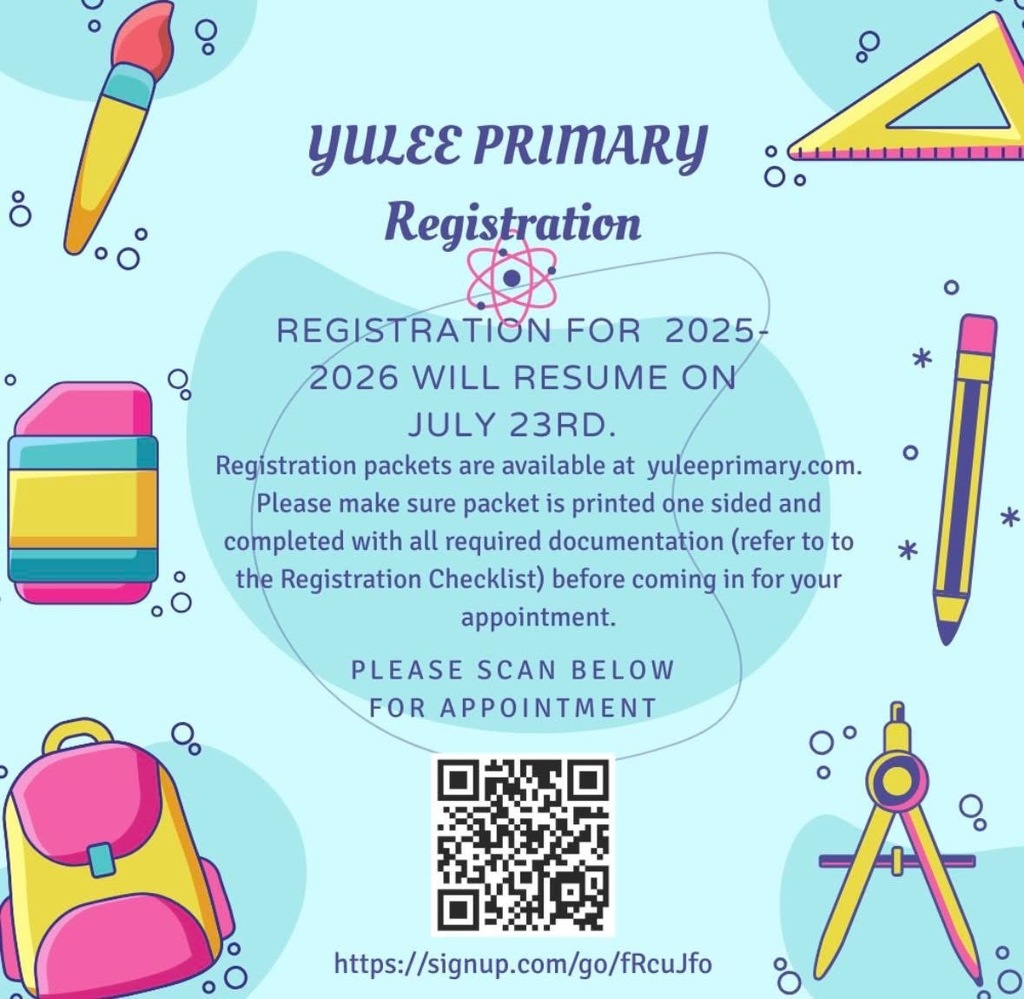 Yulee Primary Registration Resumes 📚