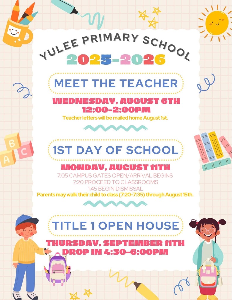 Back to School Dates!