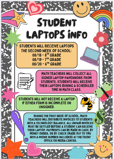 Poster informing parents of laptop distribution