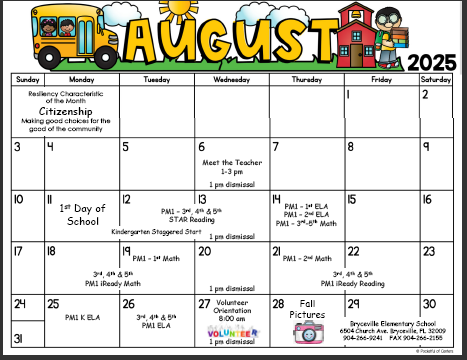 August Calander