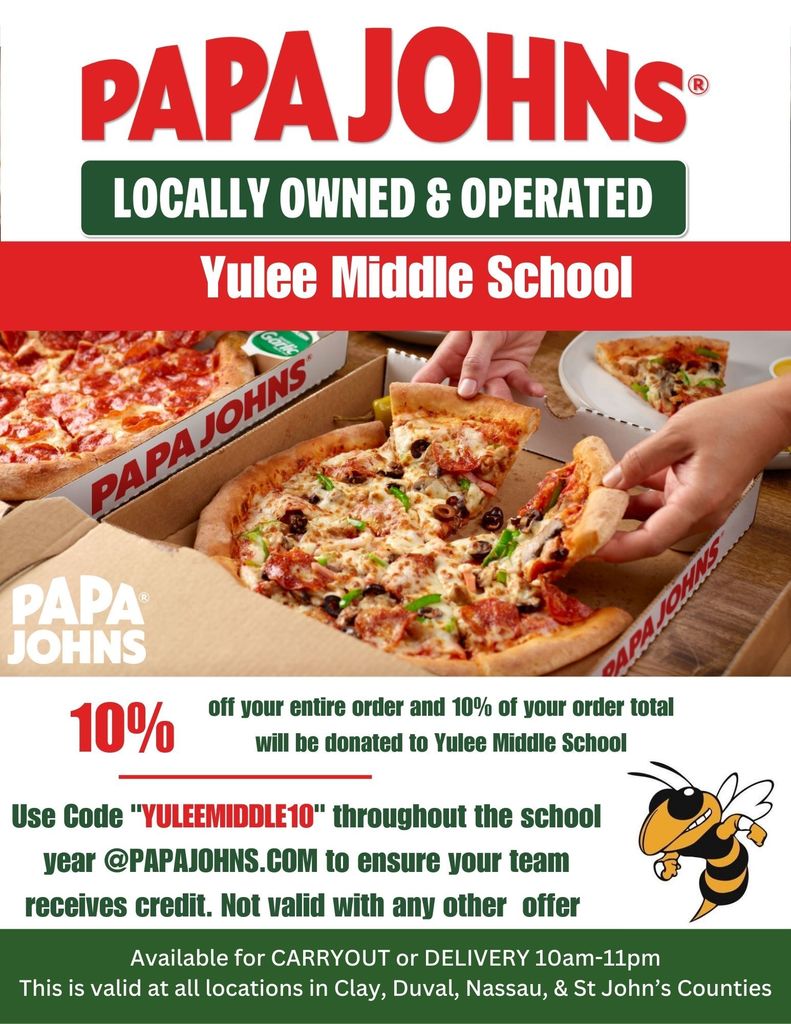 Papa Johns Flyer for Fundraiser
