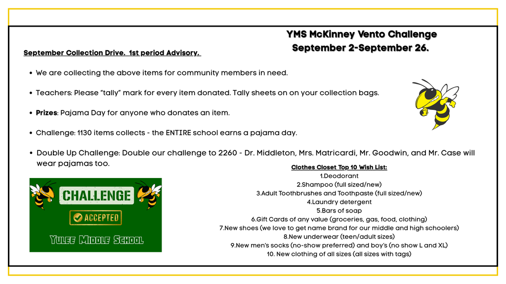 Poster for YMS McKinney Vento Challenge