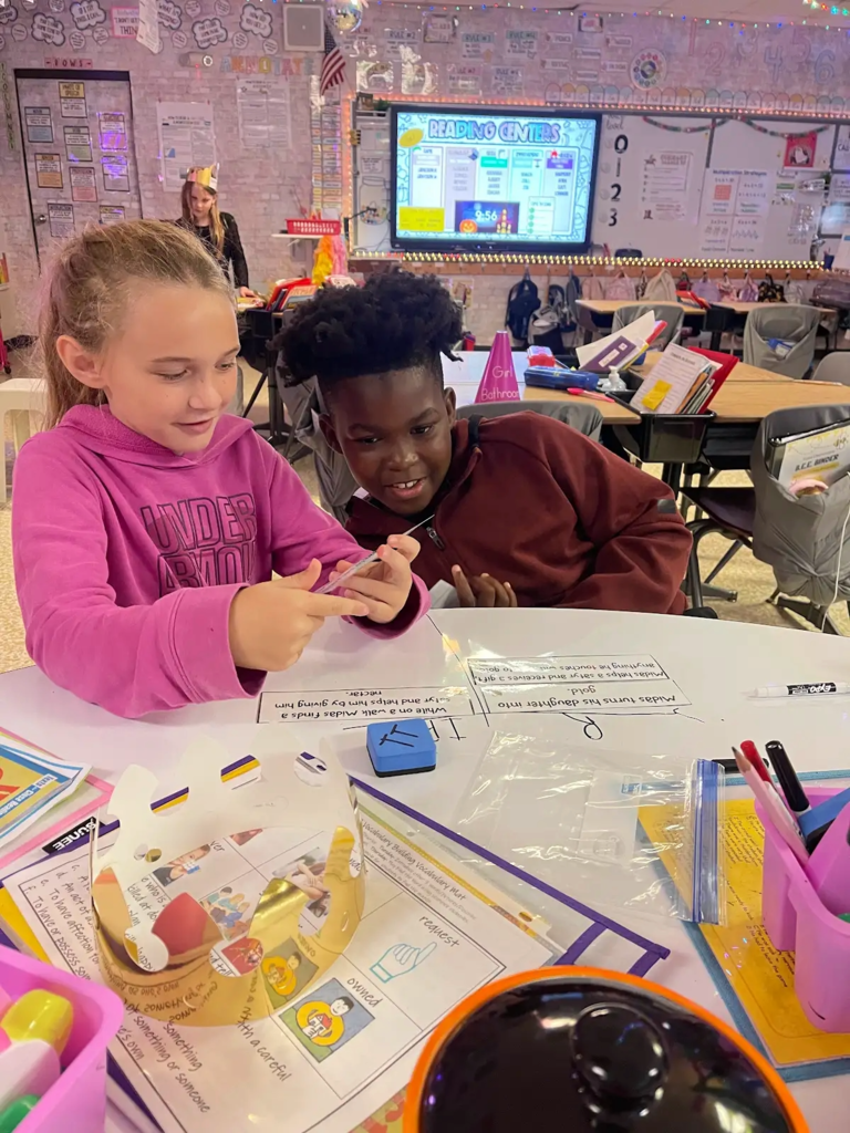 students working