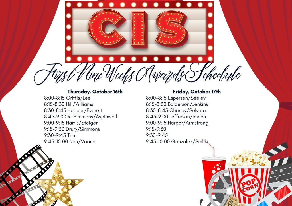 2024-2025 Awards Schedule