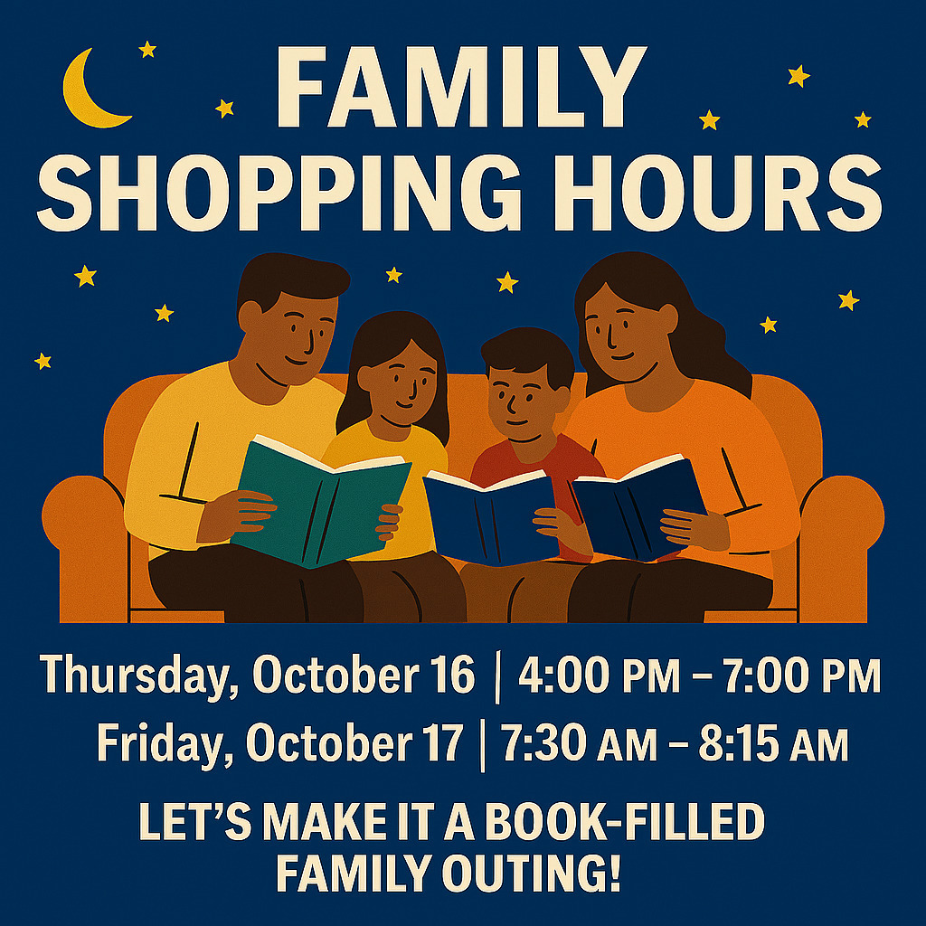 Family Shopping Hours Book Fair Poster