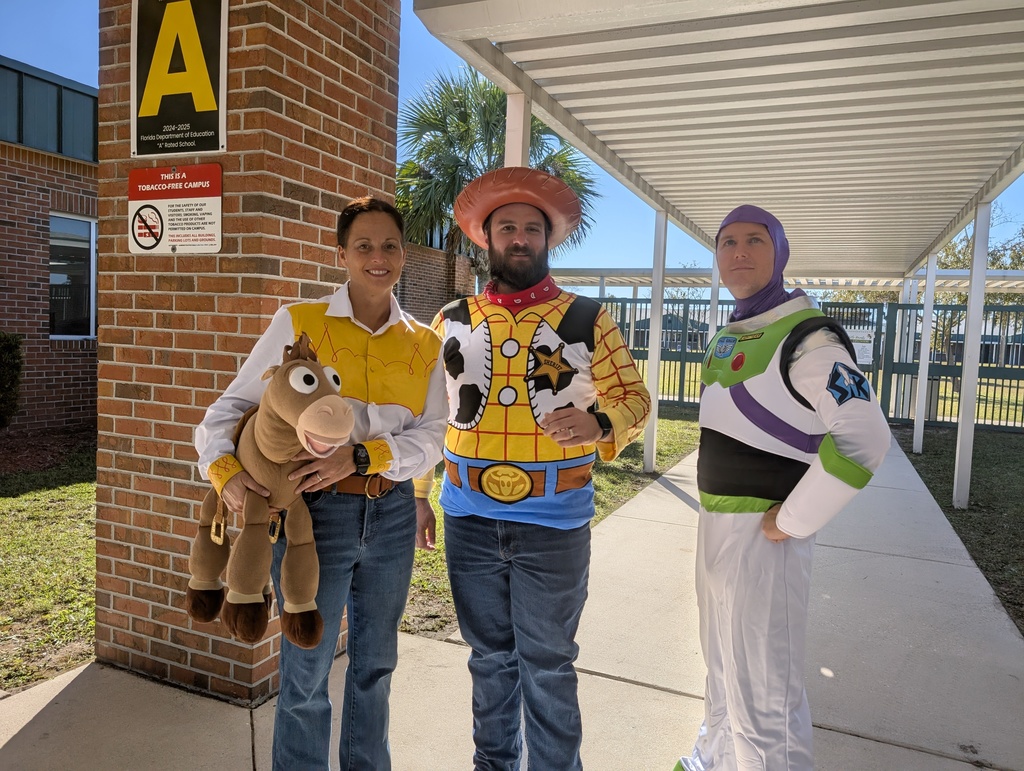 Administrators dressed as toy story Characters