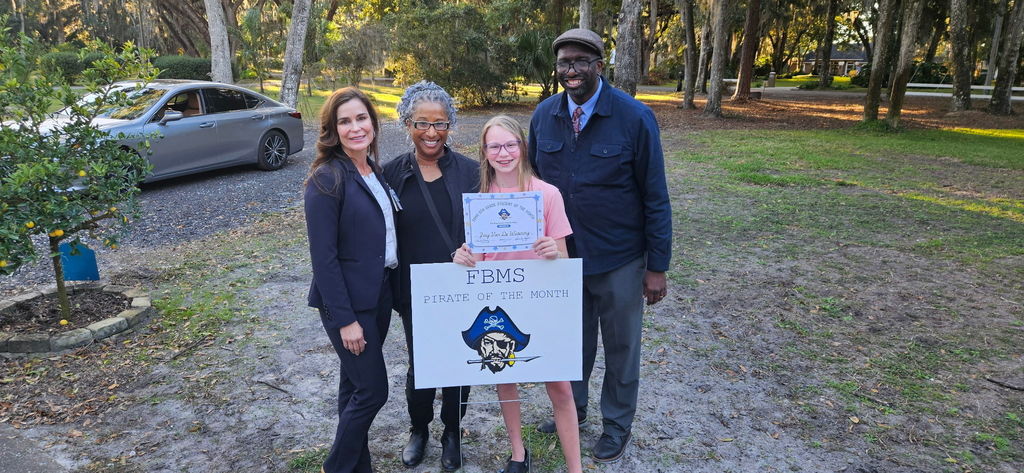FBMS Administrators with 6th Grade Student of the Month