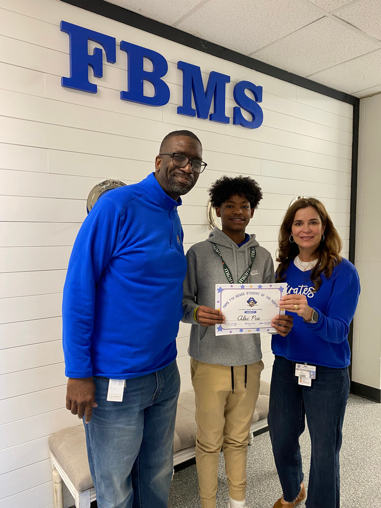FBMS Administrators with 7th Grade Student of the Month