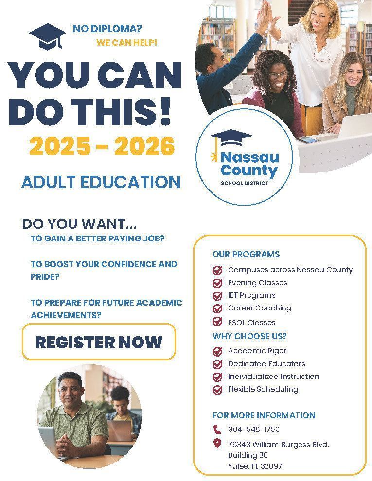 Flyer for Adult Education.