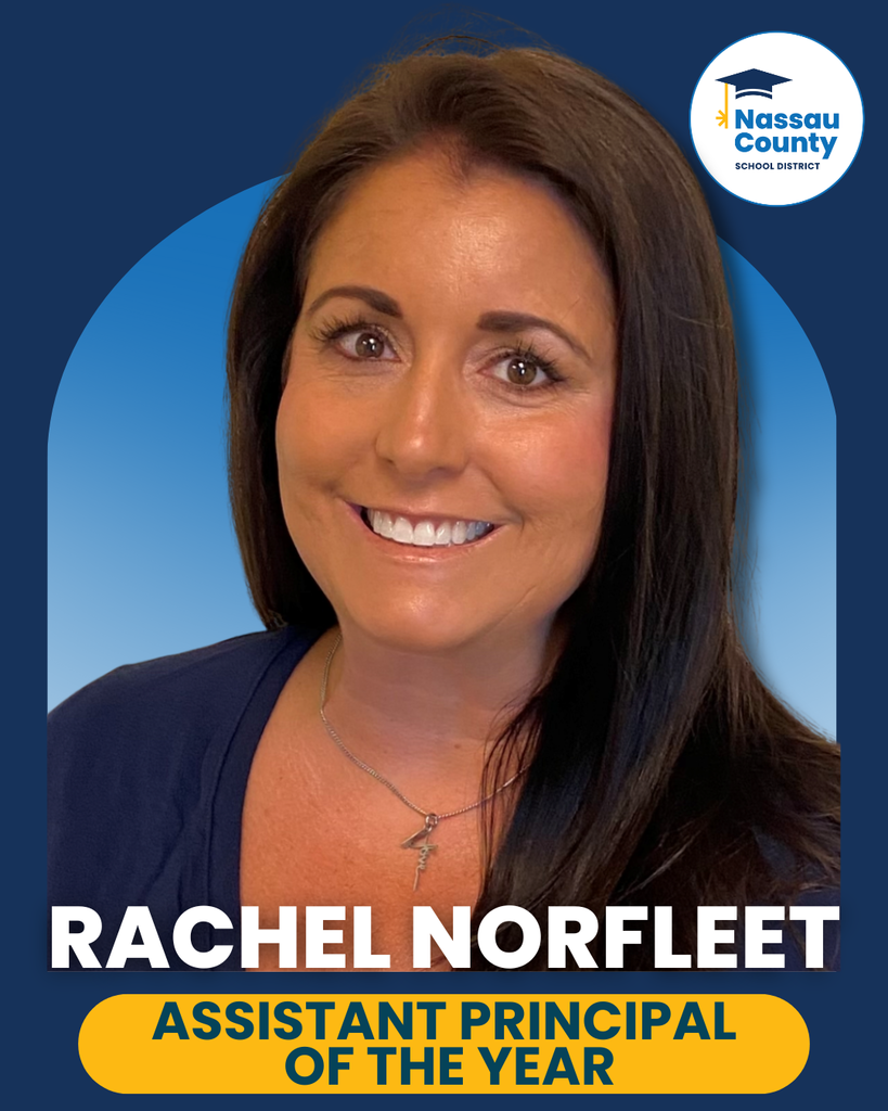 A photo of Rachel Norfleet and a banner that says Assistant Principal of the Year.