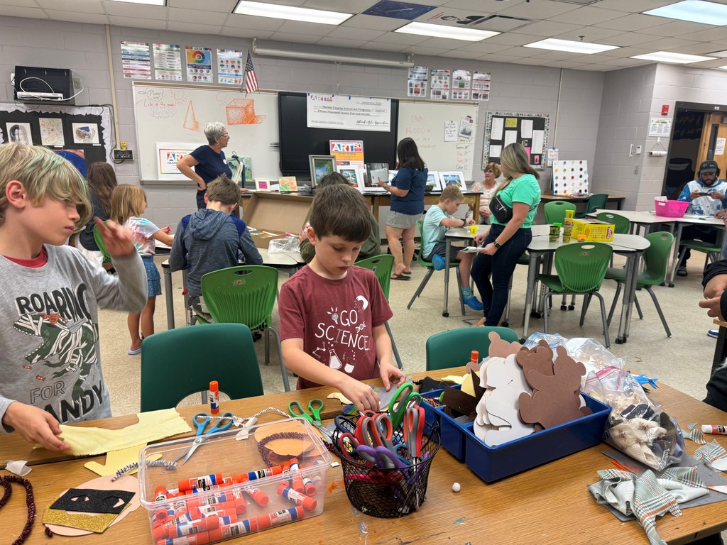 Students creating crafts
