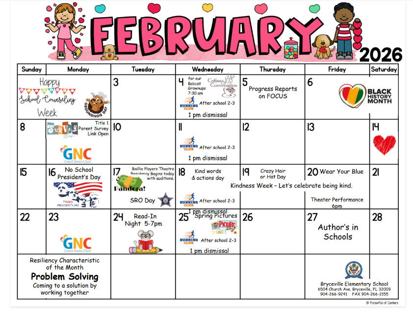 February calander of events