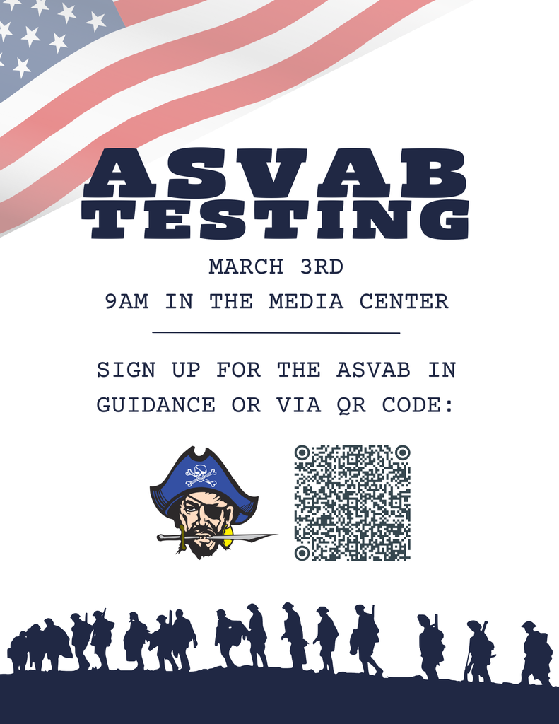 ASVAB testing on March 3rd at FBHS. Sign up in Guidance