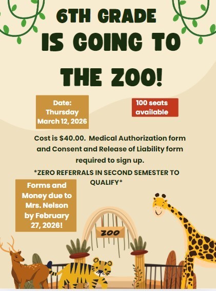 6th Grade Field Trip Flyer