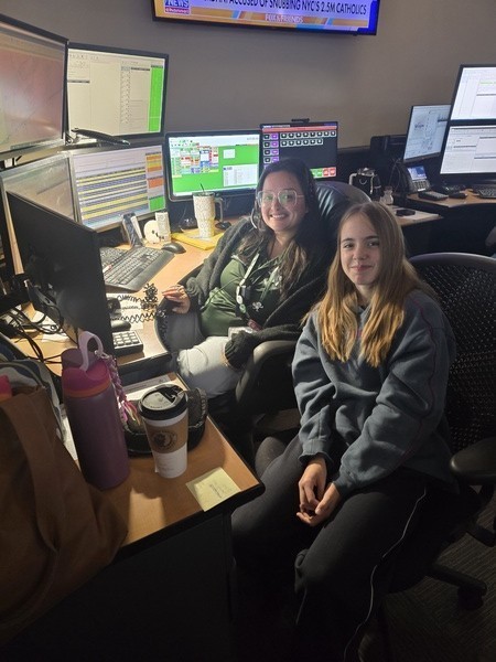 Student working with Career Shadow Employee