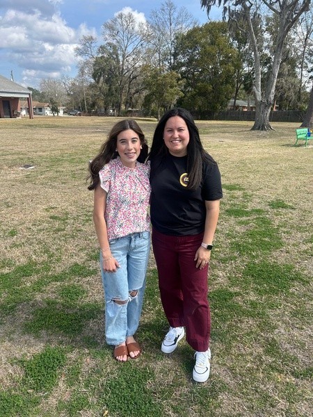 Student working with Career Shadow Employee