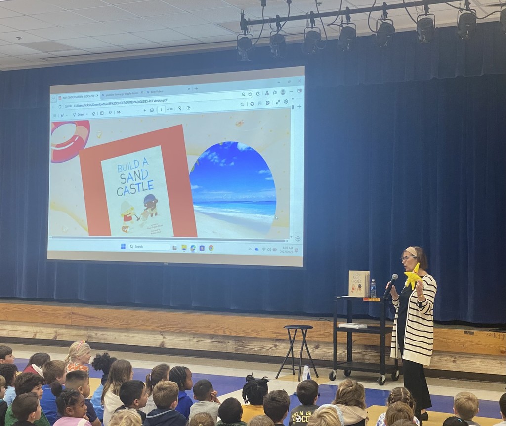 Author SEileen Meyer presenting to Southside Elementary School students as part of the Amelia Island Book Festival's Authors In Schools Program