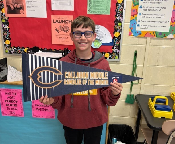 6th grade Rambler of the Month- Keaton Johns