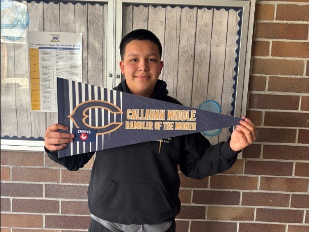 8th grade Rambler of the Month Grayson Mendez-McElreath