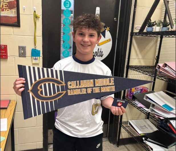 7th grade Rambler of the Month Jack Carter