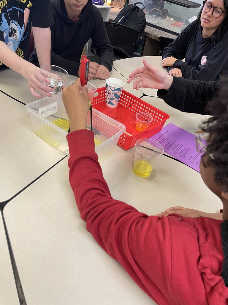 Students working on water level lab.