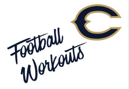Graphic stating "Football Workouts"