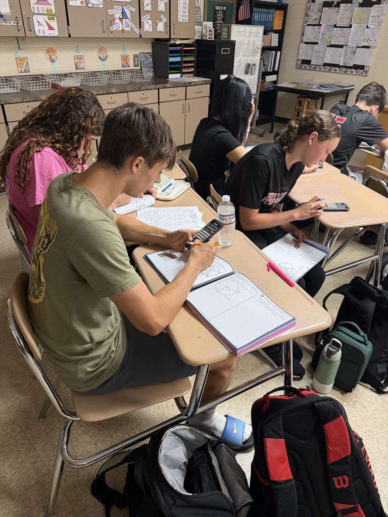 Students working on Geometry problems.