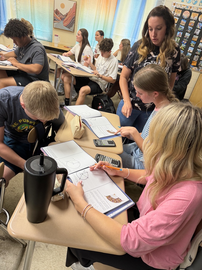 Students working on Geometry problems.