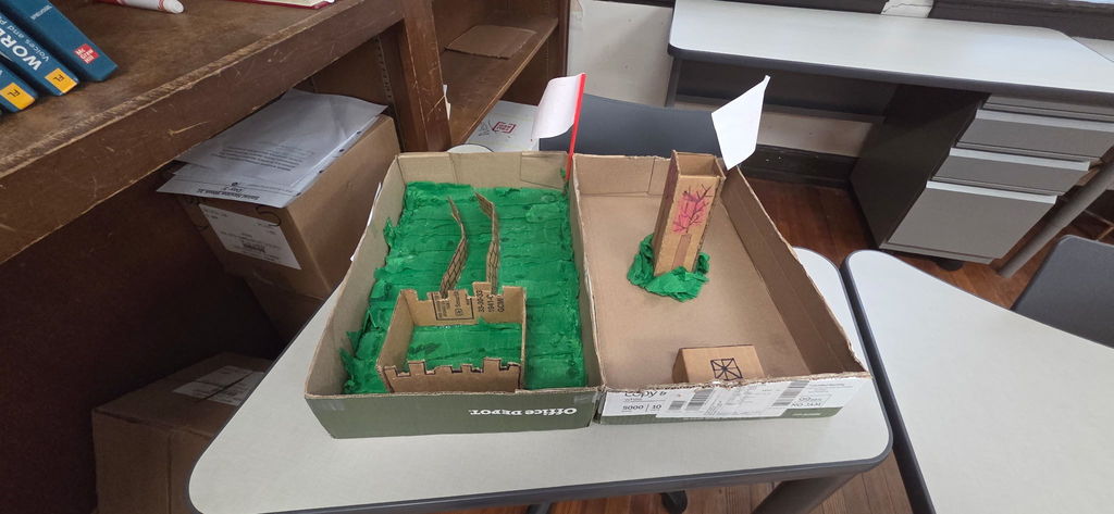 Painted box done by students.