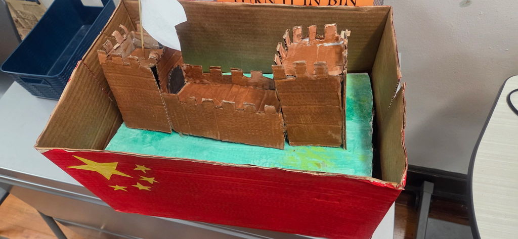 Painted box done by students.