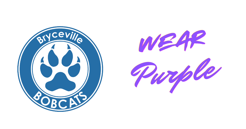 BRYCEVIILE BOBCAT LOGO - wear purple