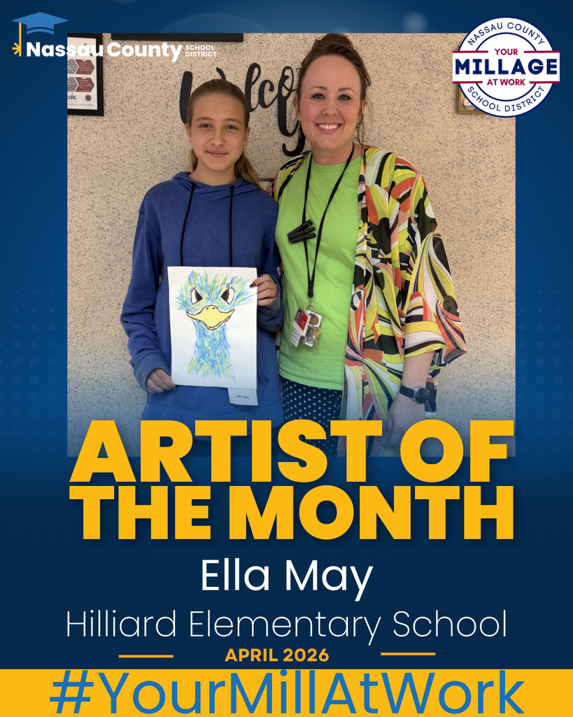Picture of student with Art Teacher for Artist of the Month