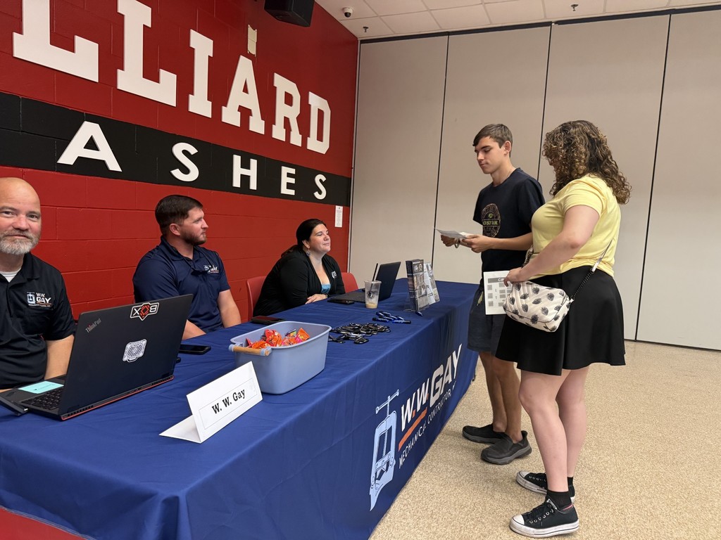 Students meeting with employers at HMSHS Career Fair.