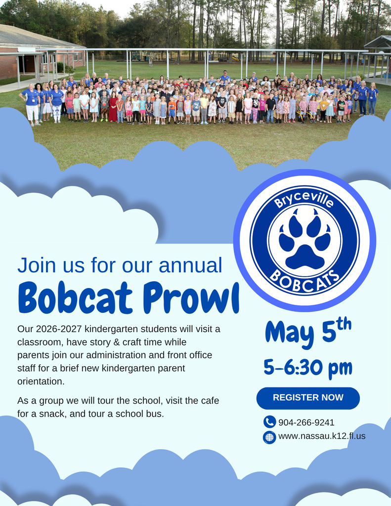 Bobcat Prowl May 5th 5:00 - 6:30 pm - upcoming kindergarten