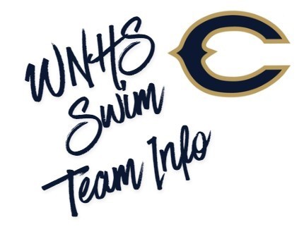 Graphic stating" WNHS Swim Team Info"