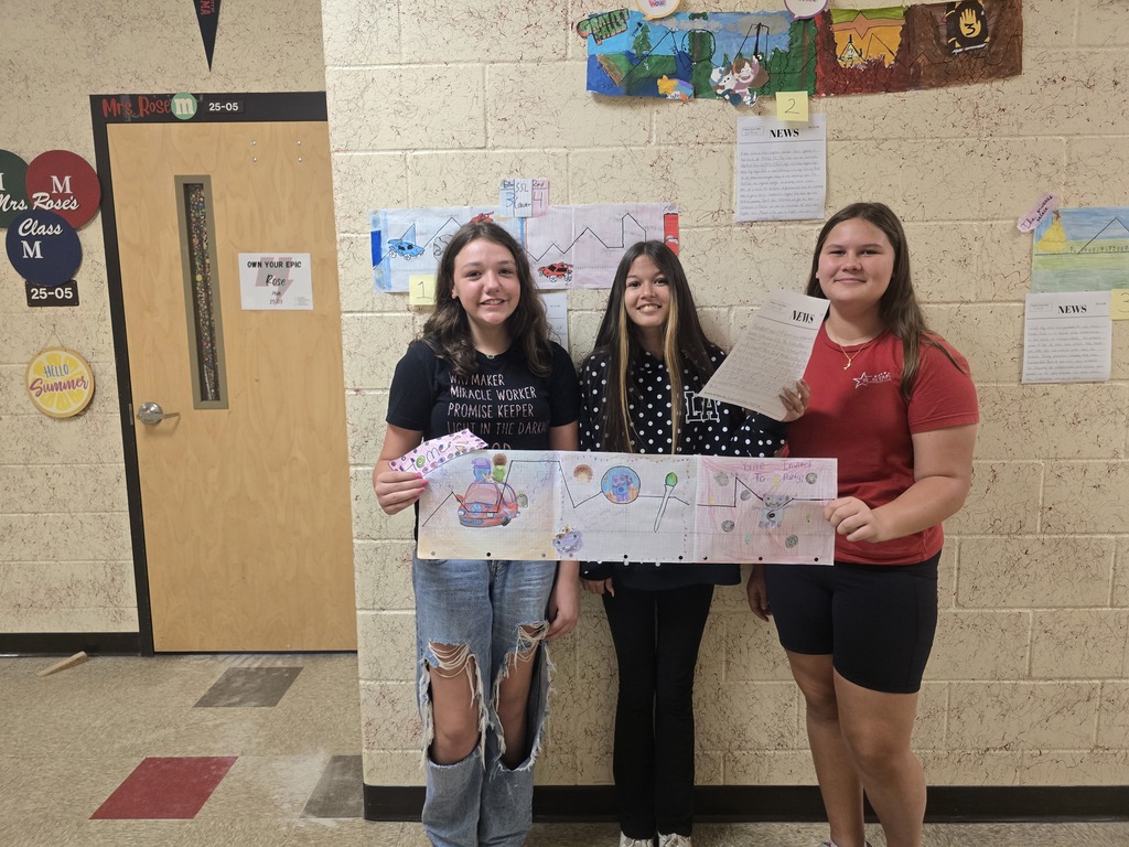 Students posing with roller coaster design.
