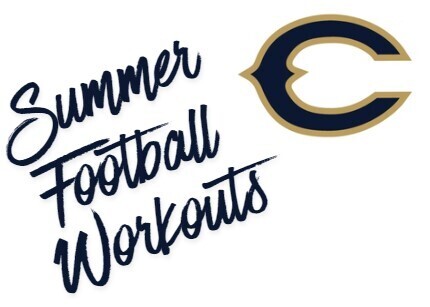 Graphic that states "Summer Football Workouts"