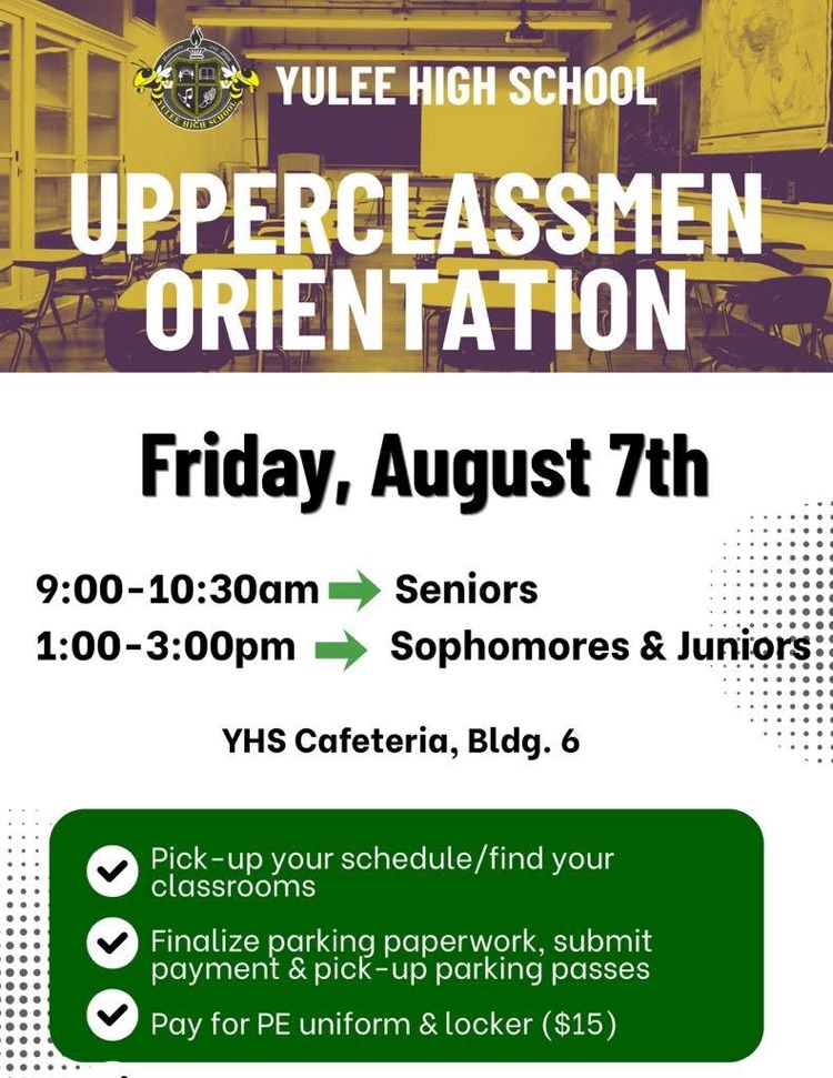 Flyer for upperclassman orientation 