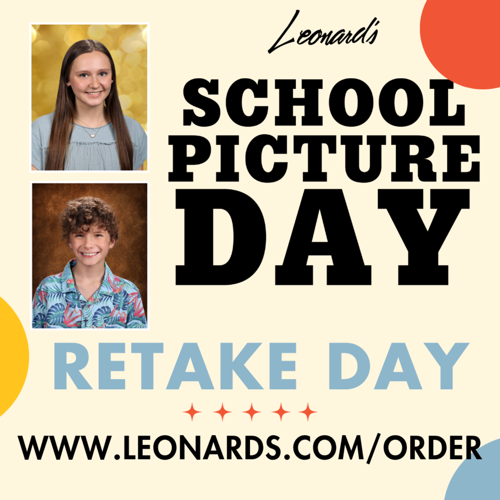 school picture retake day, order at leonards.com