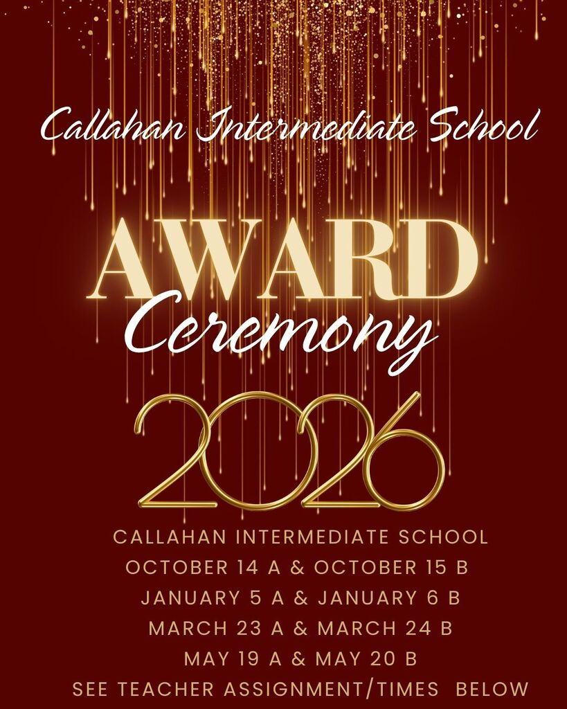 Award Ceremony schedule.  Group A dates: October 14, January 5, March 23, and May 19.  8:00–8:15: Griffis and Hooper. 8:15–8:30: R. Simmons and Harris. 8:30–8:45: Jefferson and Righter. 8:45–9:00: Armstrong and Aspinwall. 9:00–9:15: Steiger. 9:15–9:30: Drury and S. Simmons. 9:30–9:45: Chaney and Trim. 9:45–10:00: Neu and Vaona.  Group B dates: October 15, January 6, March 24, and May 20.  8:00–8:15: Espersen and Seeley. 8:15–8:30: Balderson and Jenkins. 8:30–8:45: Smith and Lee. 8:45–9:00: Harper and Hill. 9:00–9:15: Gonzalez, Williams, and Bryant.