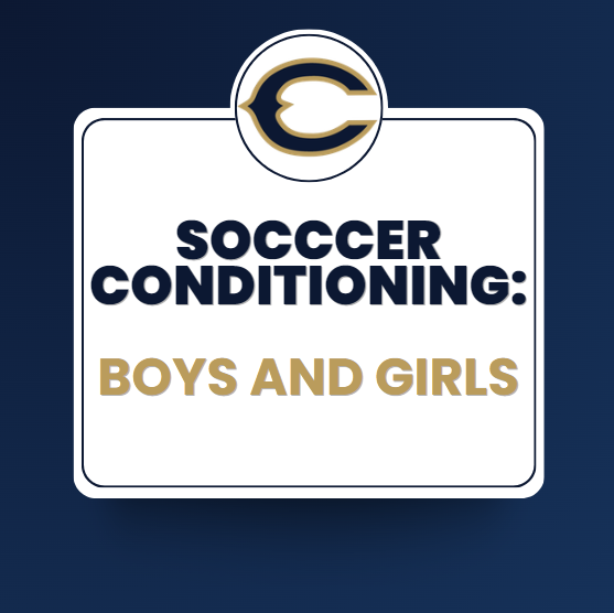 graphic that states soccer conditioning for boys and girls
